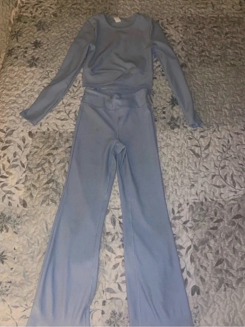 Source Unknown Kids Ribbed Two-Piece Set - Light Blue
